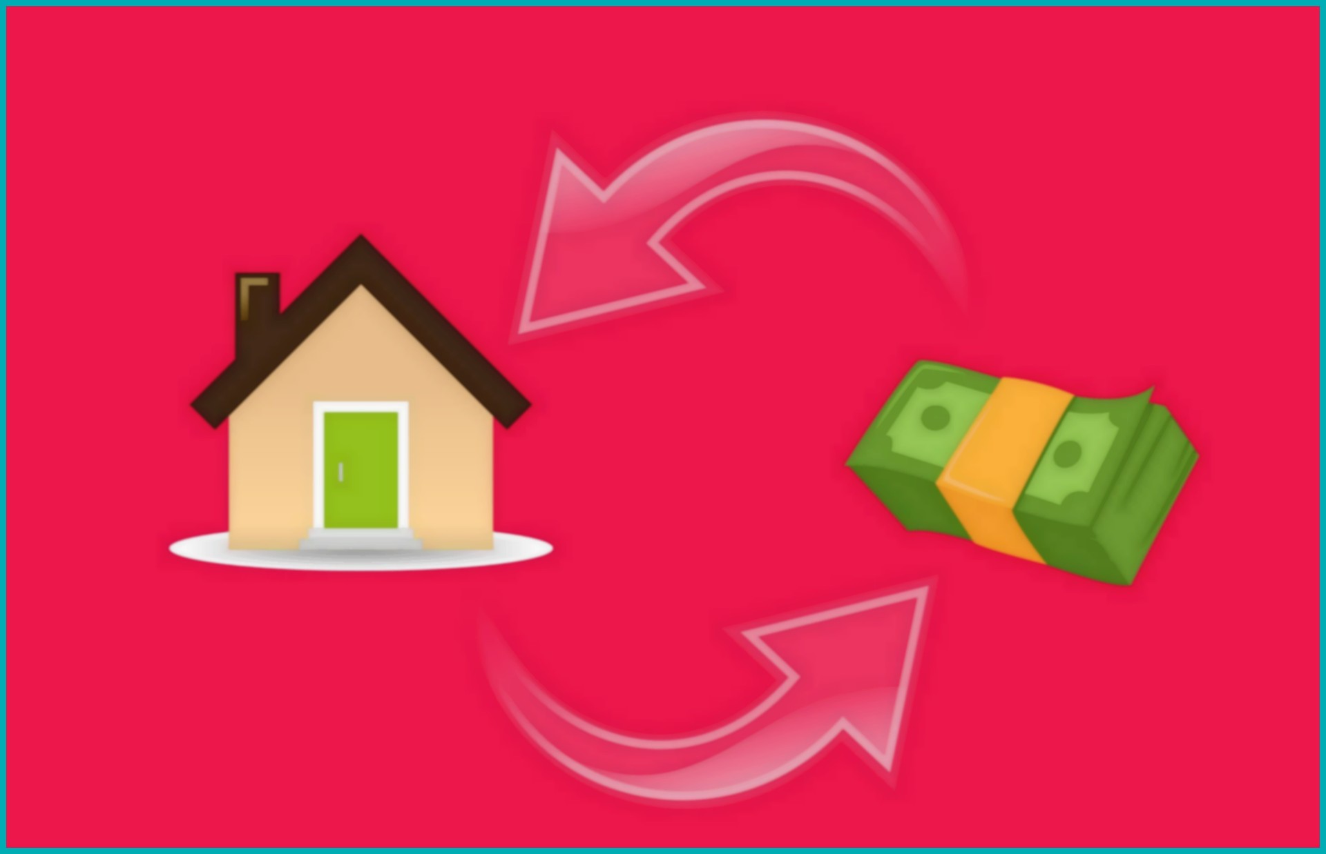Ilustração de uma casa e um dinheiro simulando um consórcio imobiliário